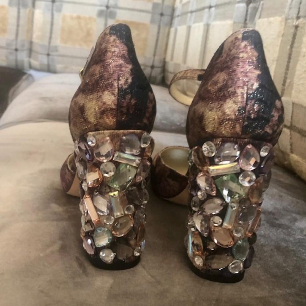 Bejeweled Bettye Buller plat heels!   Never worn!